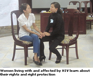 MSM night at a cafe in Hanoi, featuring a cross-dressing fashion show, karaoke songs, and a demonstration of how to properly use a condom.